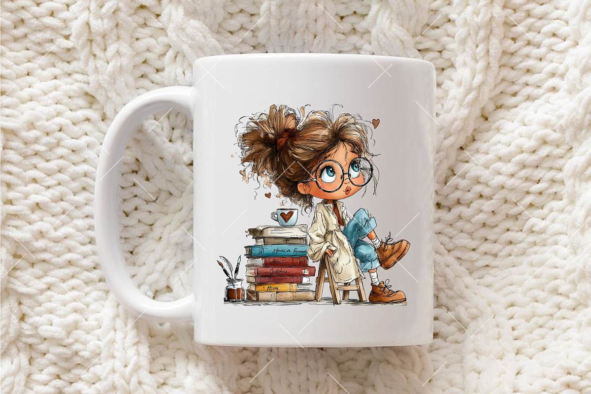 Valentine Coffee Girl Clipart, an Illustration by OK Design (Photo 4 of 6)