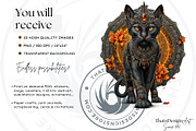Black Cat Familiars clipart Set, an Animal Illustration by ThatsDesignArt (Thumbnail 2 of 10)
