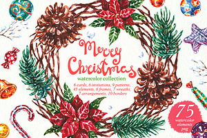 Merry Christmas Watercolor Set