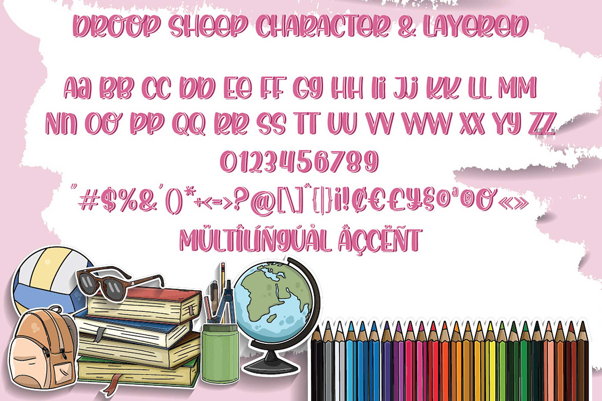 Droop Sheep - Crafty Layered Font, a Script Font by Almeera Std (Photo 3 of 6)