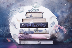 Cottagecore Books 1, a Nature Photo by Coral Antler