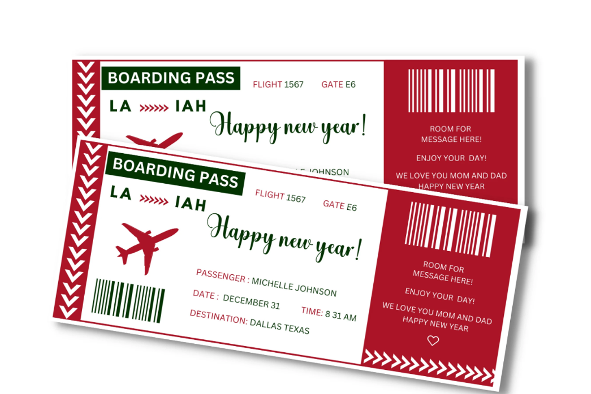 Happy New Year Boarding Pass, a Card Template by YasdeyDesigns (Photo 2 of 8)