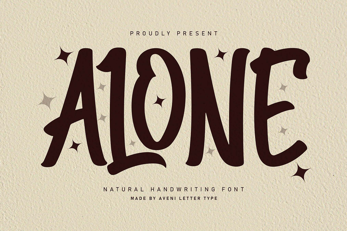 Alone | Handwritten, a Handwritten Font by Aveni Letter Type (Photo 1 of 9)