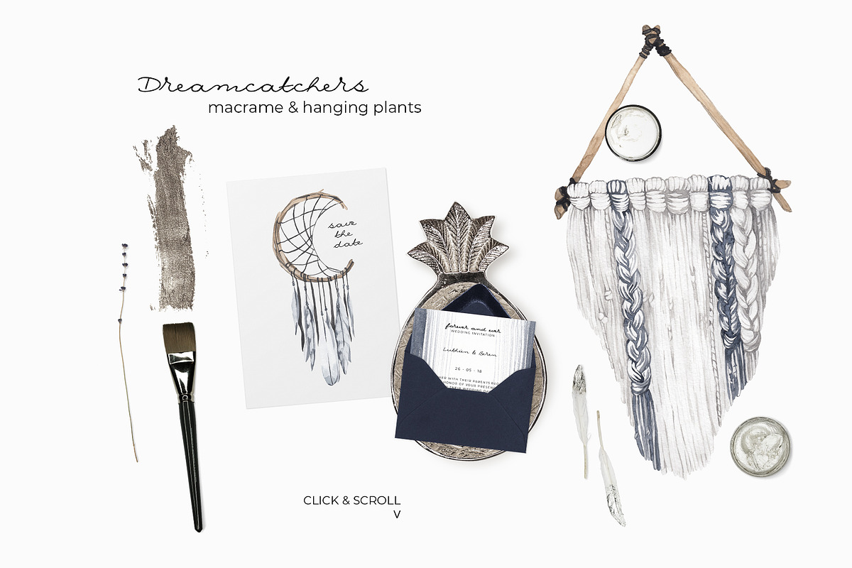 -50% MODERN BOHO: watercolor floral, an Object Graphic by Lana Elanor (Photo 4 of 12)