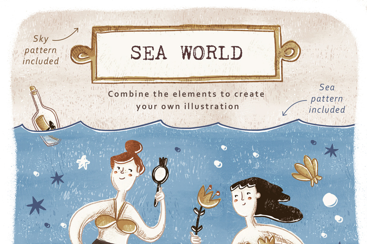 Under The Sea Collection • Mermaids, a Decorative Illustration by Yeticrab (Photo 3 of 11)