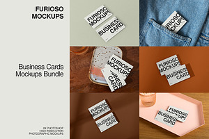 Business Cards Mockup Bundle – 6 PSD