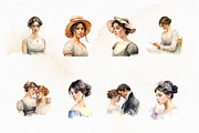 Jane Austen - Watercolor Clipart, an Object Illustration by The Handmade Muse (Thumbnail 6 of 6)