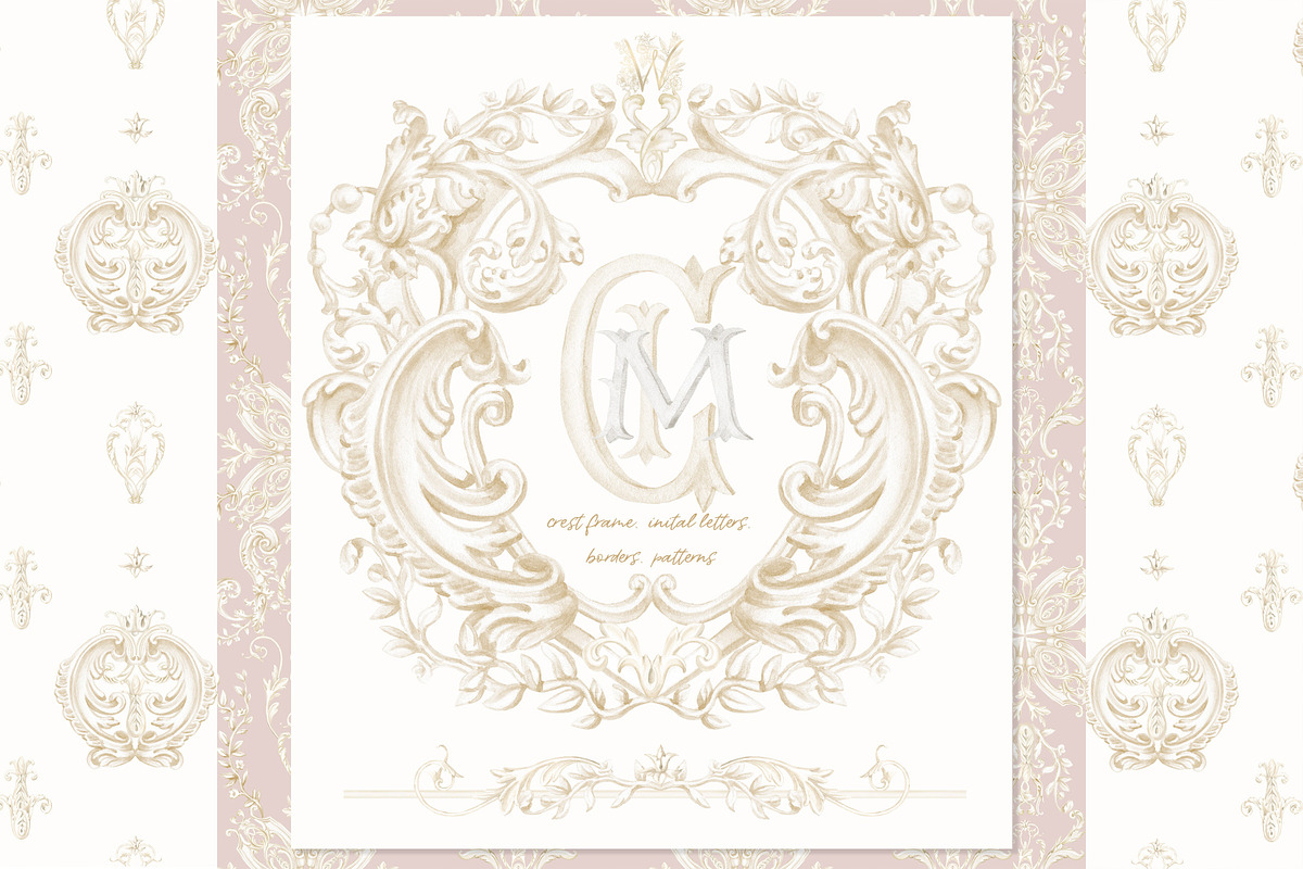 Regency wedding monogram crest, a Decorative Illustration by WonderWonder (Photo 8 of 9)
