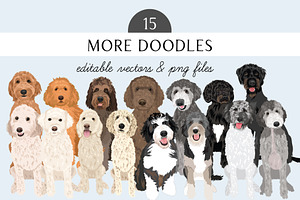 Doodle Vector Art Bundle Poodle Mix