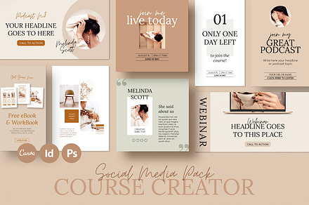 Social Media Bundle E / CANVA, PS, a Social Media Template by Mirazz