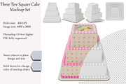 Tiered cake Mockup set. PSD mockup., a Product Mockup by NatalyaZelenova (Thumbnail 1 of 6)