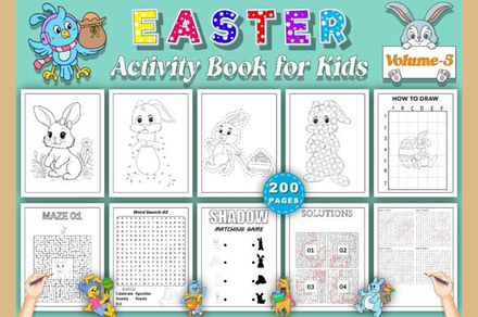 Happy Easter Activity Book for Kids, a Graphic by shopcosm