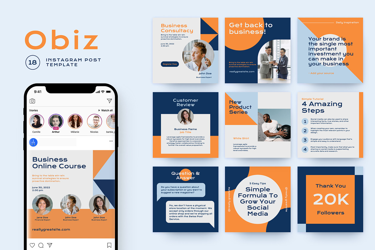 Obiz - Instagram Post Template, a Social Media Template by MYDesign (Photo 1 of 5)