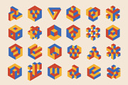 3D Geometry Printable Wall Art Set, a Background Graphic by C Design Studio (Thumbnail 25 of 28)