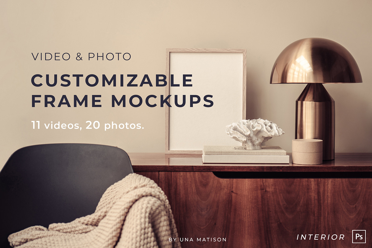 Video&Photo Frame mockups. Interior, a Print Template by Una Matison (Photo 1 of 22)