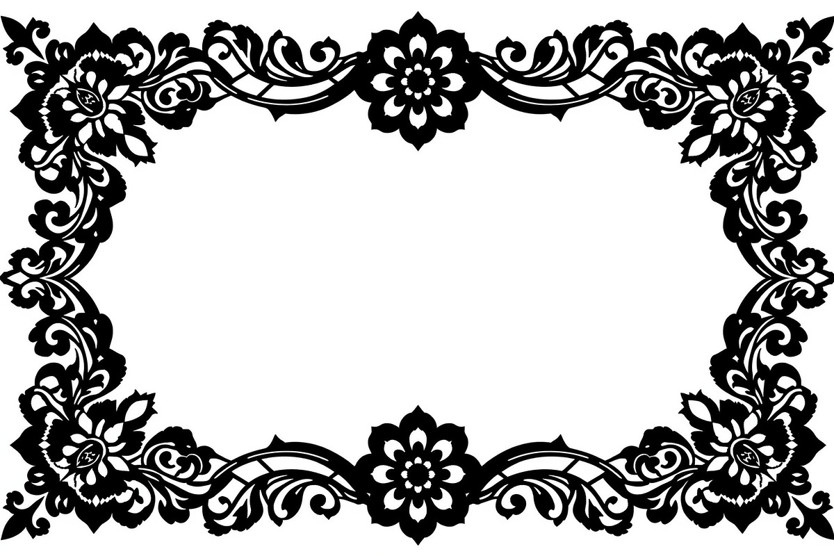 Elegant Floral Border Vector Design., an Illustration by Amazin_art (Photo 12 of 19)