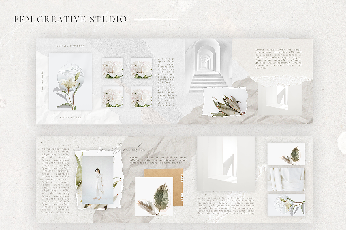 Ripped Paper Templates + Graphics, a Social Media Template by FEM Creative Studio (Photo 4 of 8)