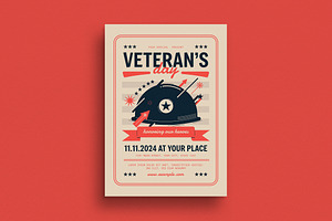 Vintage Veterans Day Event Flyer, a Flyer Template by VectorVactory