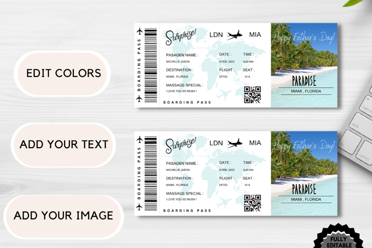 Surprise Boarding Pass, a Card Template by YasdeyDesigns (Photo 7 of 8)