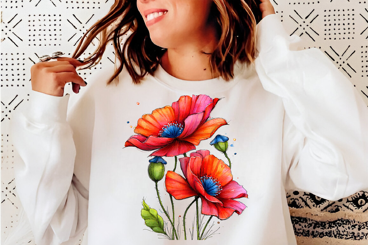 Spring meadow poppies clipart, an Illustration by SinaCreation (Photo 8 of 11)