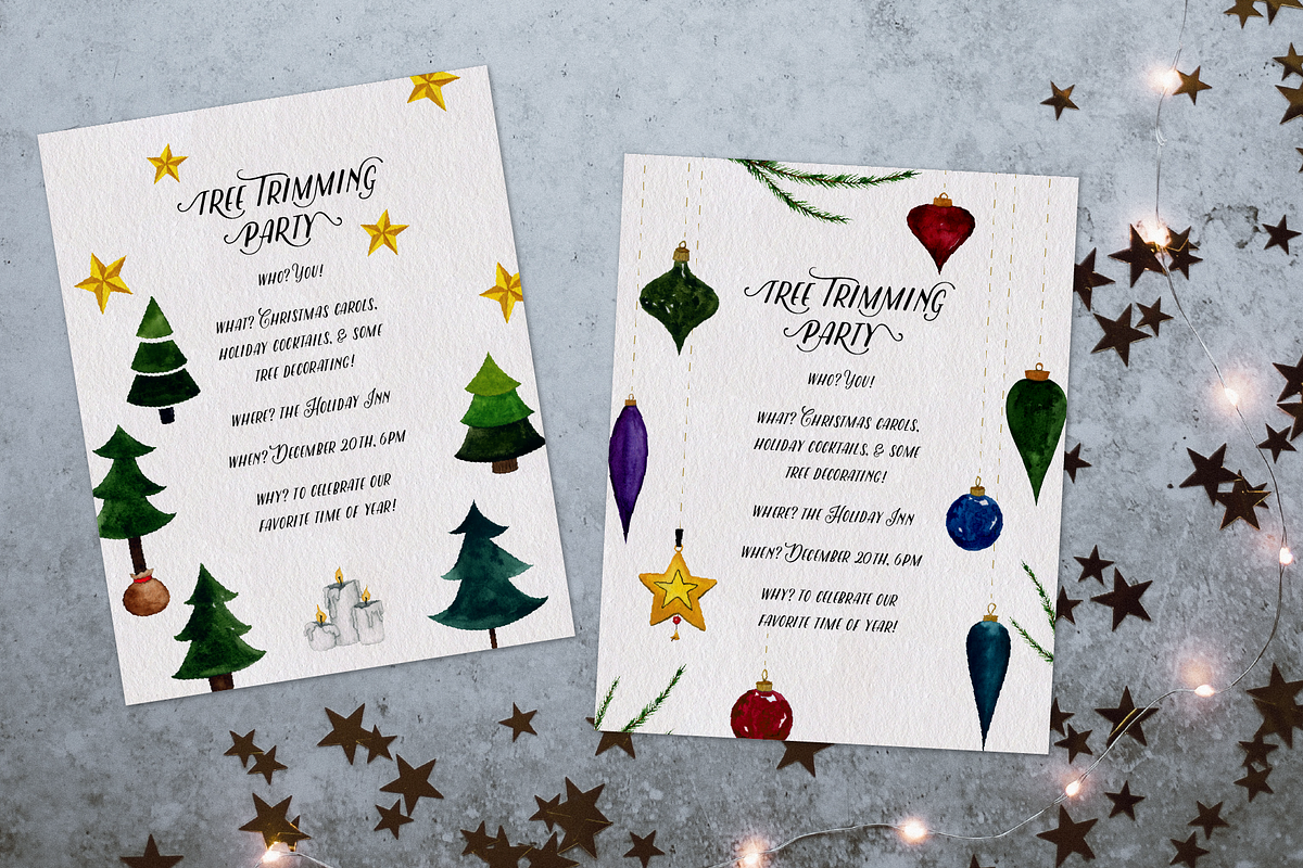 71 Holiday Watercolor Illustrations, an Illustration by Foxtail Pine Studio (Photo 5 of 5)