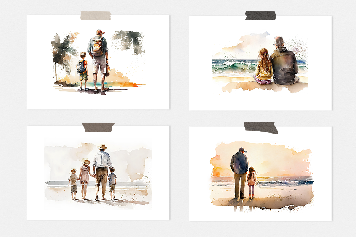 Fathers Day Watercolor Collection, a Person Illustration by artsy-fartsy (Photo 4 of 6)