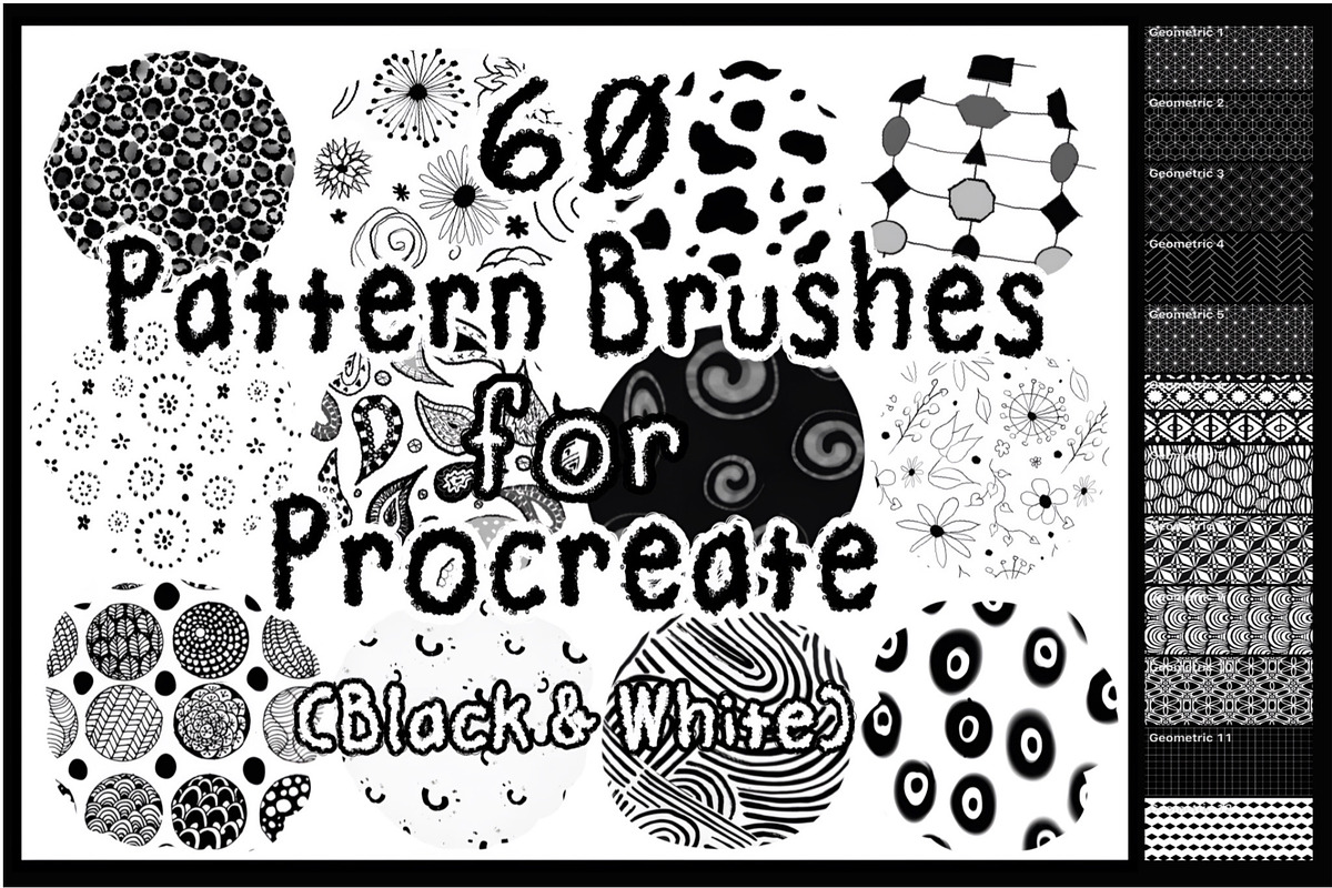Hand Drawn Pattern Digital Brush Set, a Brush Add-On by Willow & Wheat (Photo 1 of 4)
