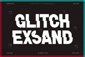 Glitch Exsand - Futuristic Font, a Sans Serif Font by QR Design Studio