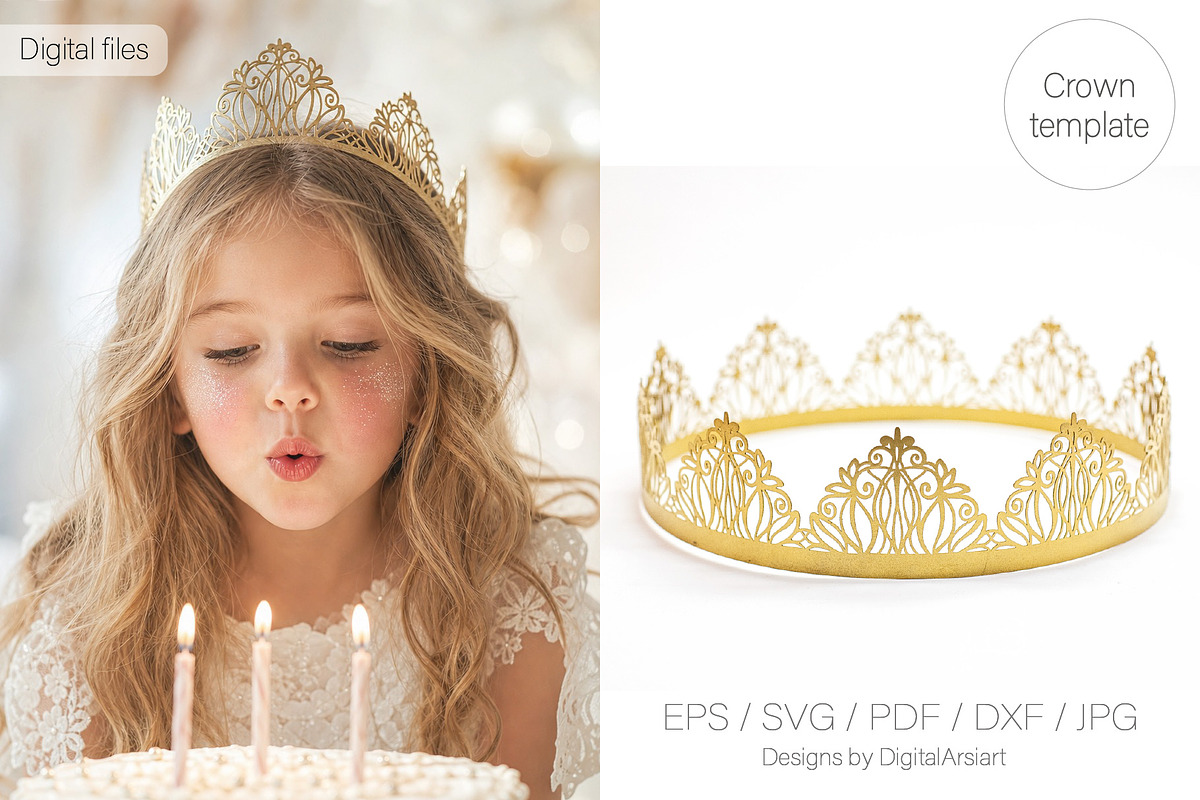 Princess crown 3D Birthday tiara, a Decorative Illustration by DigitalArsiart (Photo 1 of 6)