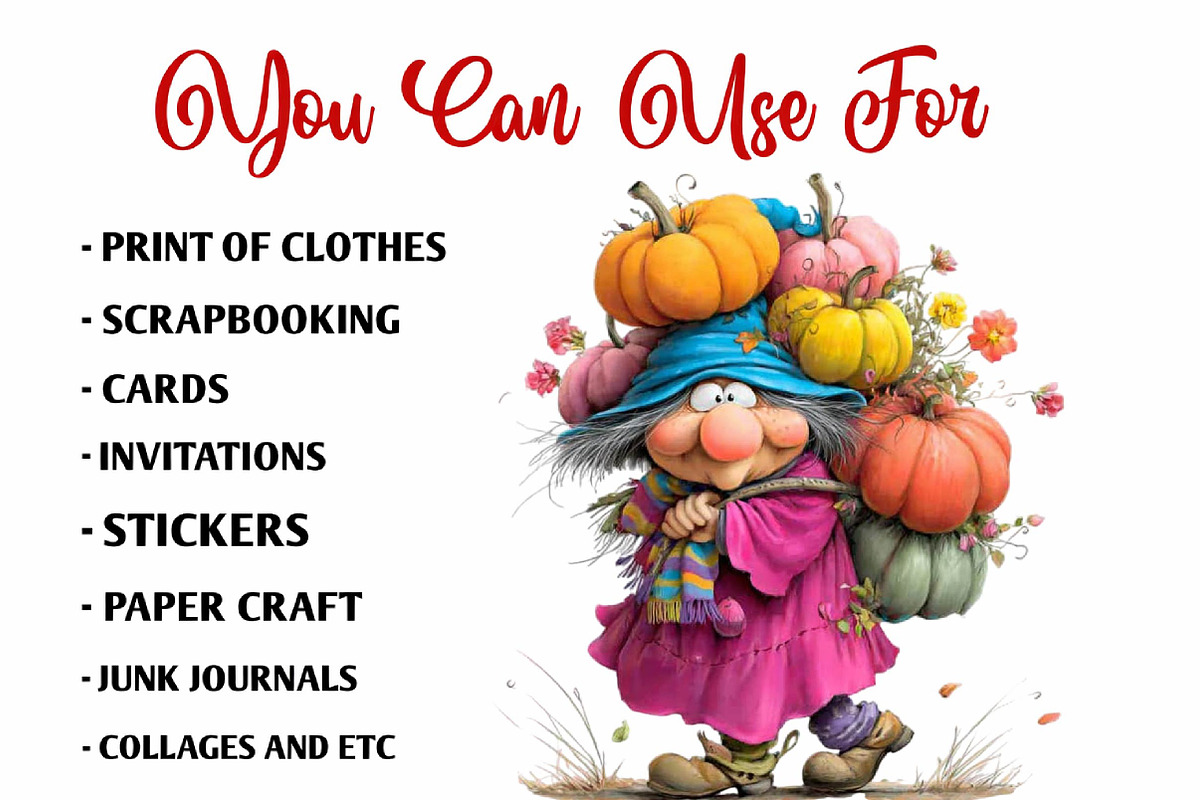 Whimsical Ugly Witch Clipart Bundle, a Person Illustration by fashionaddict (Photo 6 of 7)