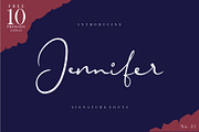 Jennifer Signature Fonts [+Logo], a Script Font by Good Java Studio (Thumbnail 1 of 12)