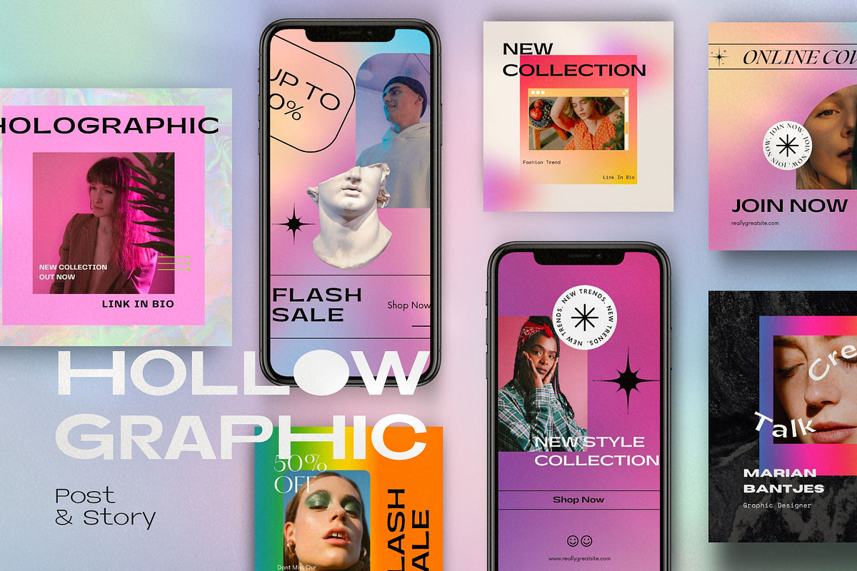 Holowgraphic - Canva Instagram Pack, a Social Media Template by Dirtytemp Studio (Photo 6 of 7)