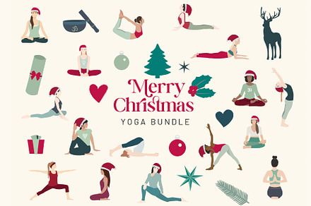 Yoga Christmas and New Year cards