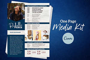 One Page Media Kit in Navy Blue [A]