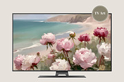 Pink Peonies Coastal Painting, a Background Graphic by Floraphoria (Thumbnail 6 of 9)