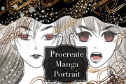 Manga portrait procreate brush, a Brush Add-On by Meisanmui (Thumbnail 1 of 5)