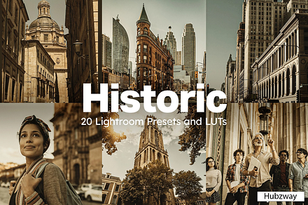 20 Historic Lightroom Presets & LUTs, a Preset Add-On by Hubzway