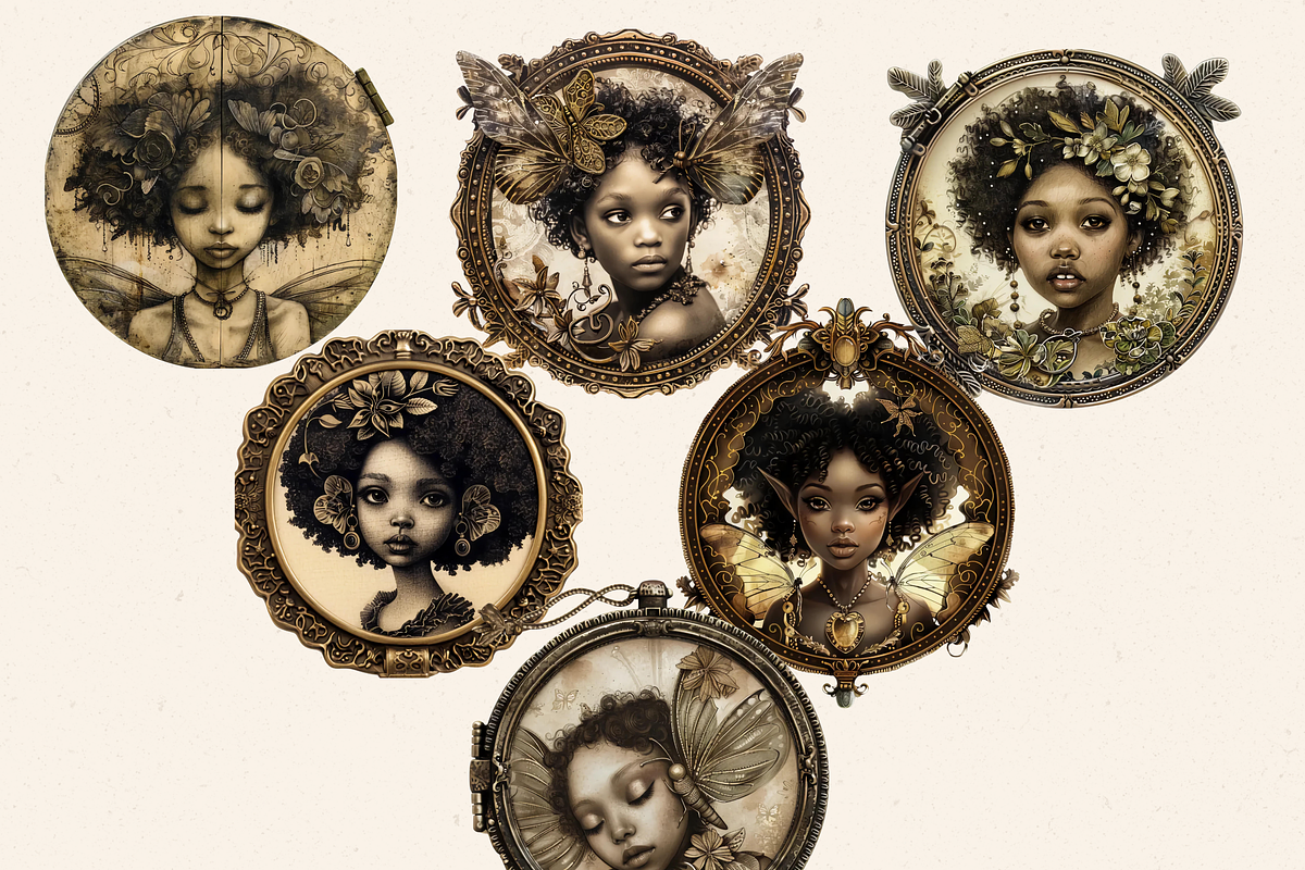 AFRICAN AMERICAN LOCKET FAIRY PNG, a Person Illustration by Daring Digies (Photo 3 of 8)