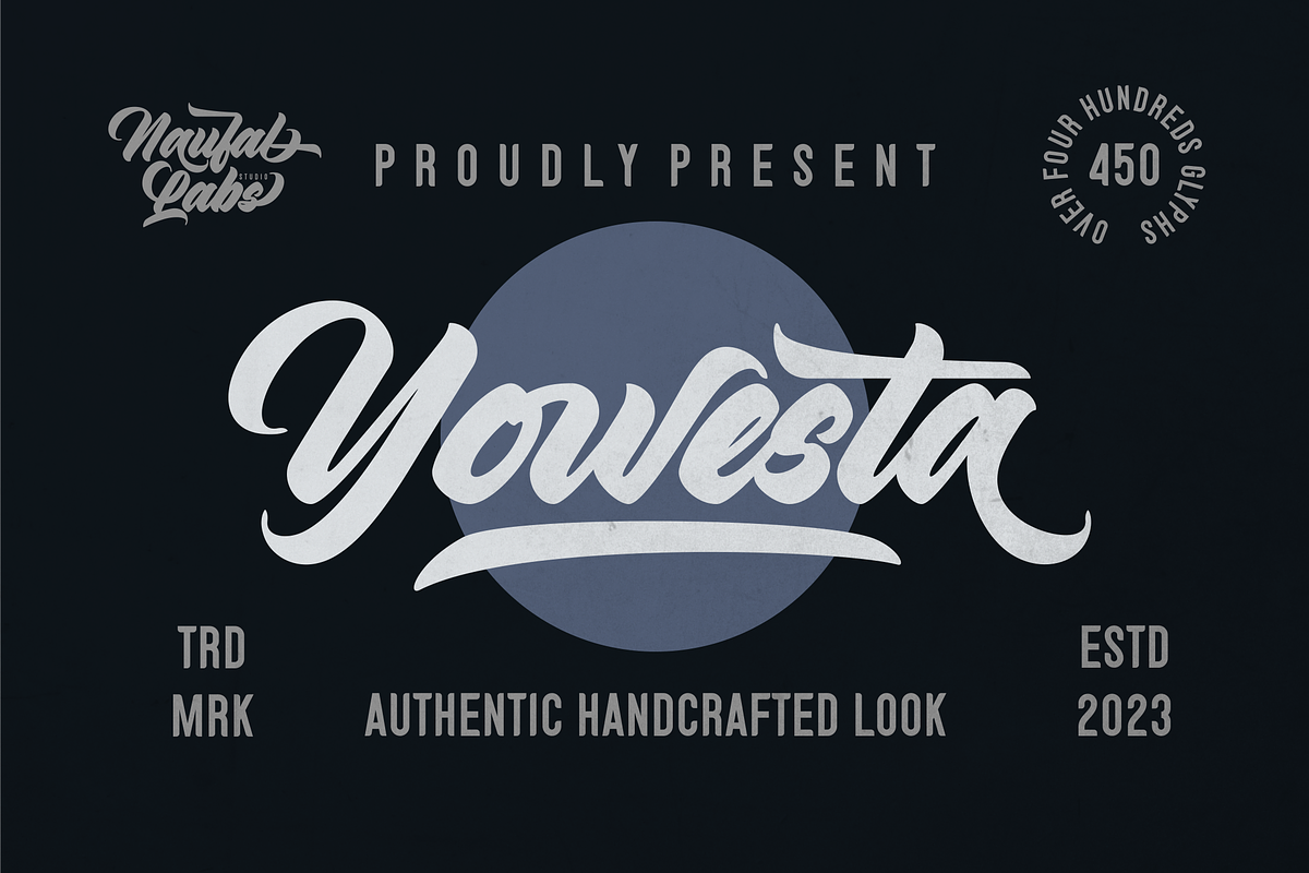 Yowesta Script Font, a Script Font by Naufal Labs (Photo 1 of 15)