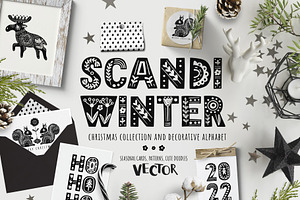 Scandinavian Christmas set, vector