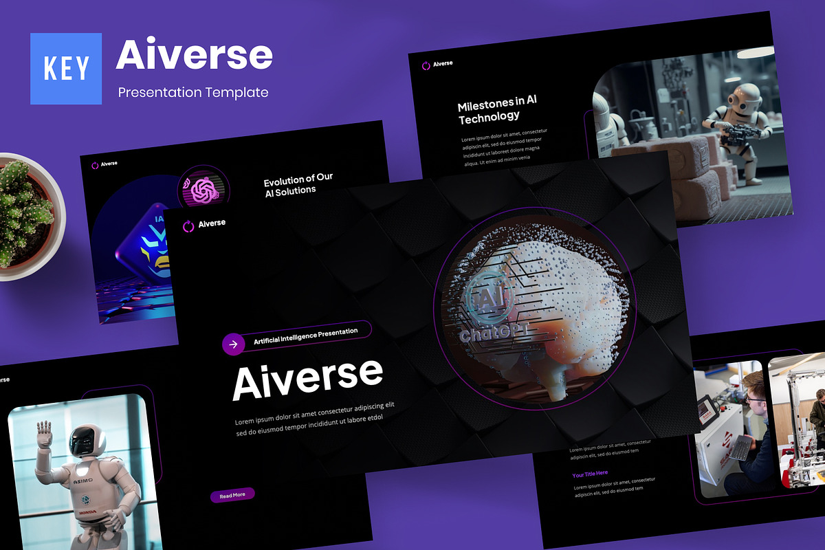 Aiverse - AI Keynote Template, a Presentation Template by Panen Creative (Photo 1 of 6)