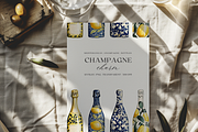 Champagne Charm -Watercolor clipart, a Decorative Illustration by ThaismotaCreativeCo (Thumbnail 4 of 6)