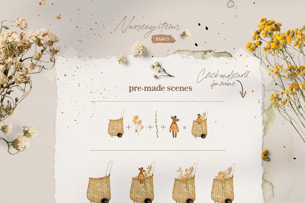 Scandi Nursery Watercolor Collection, a Texture Illustration by Creativeqube Design (Photo 7 of 18)