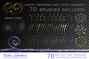 VECTOR GLOWING COLLECTION / BRUSHES, a Background Graphic by Nadin_Lebedeva (Thumbnail 7 of 11)