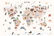 Animals World Map, an Animal Illustration by GooseFrol (Thumbnail 3 of 28)