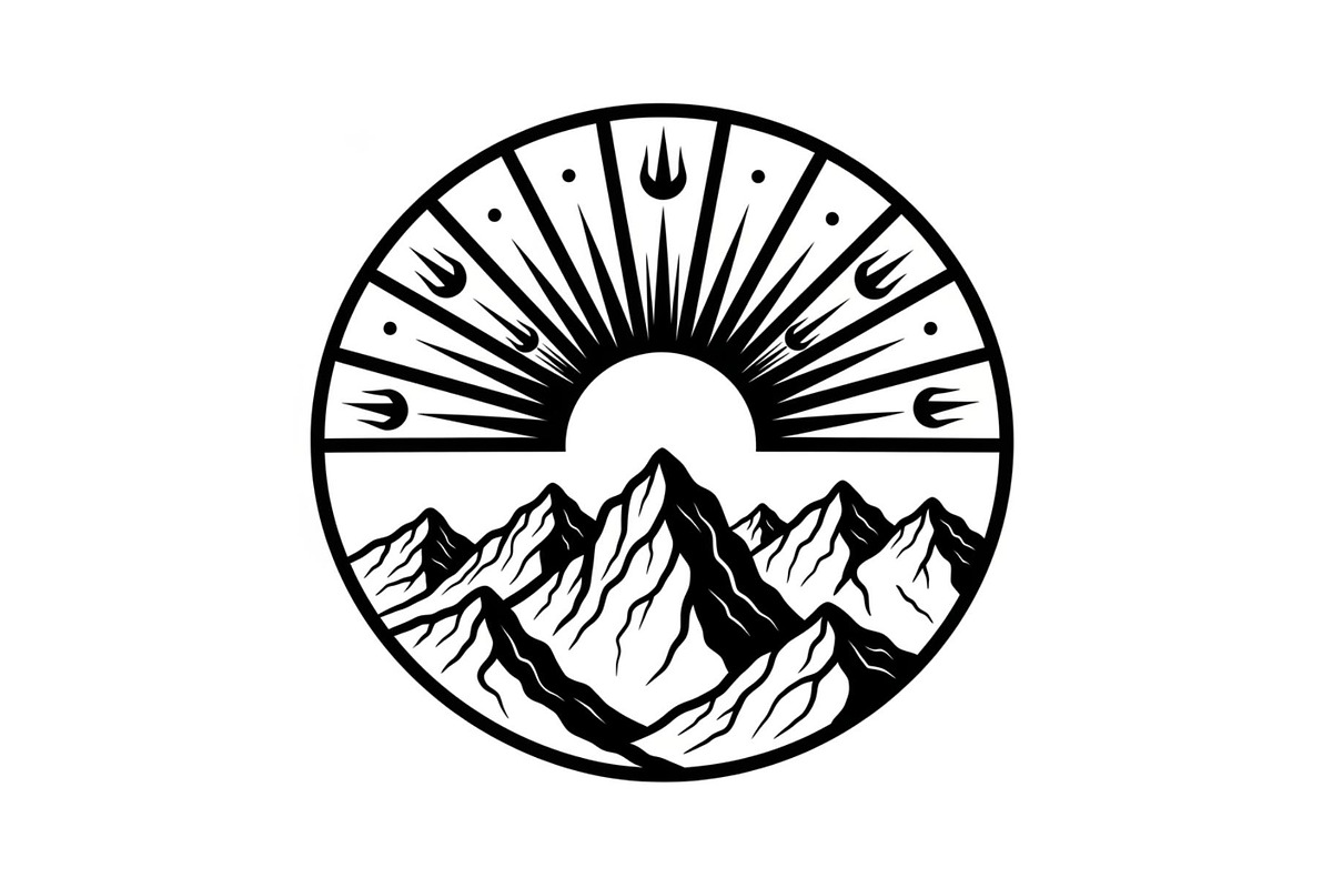 Mountain Sun Circle Design Bundle, an Illustration by Creativeshirt (Photo 5 of 31)