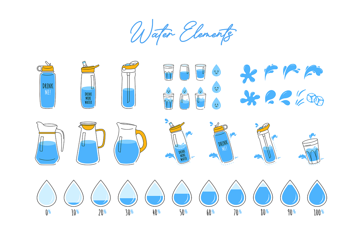 Drink more water—water is life., a Healthcare Illustration by ApollinariaManko (Photo 3 of 11)
