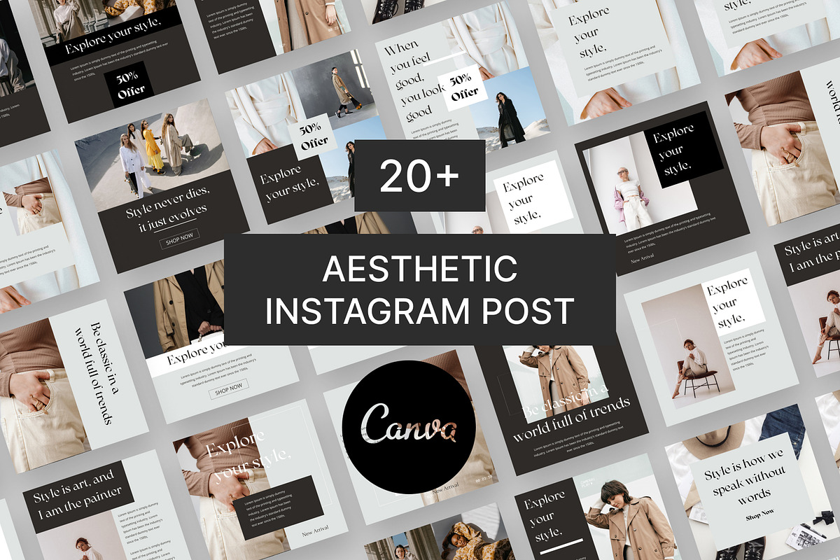 Aesthetic Instagram Templates Canva, a Social Media Template by Pixel Blend (Photo 1 of 5)
