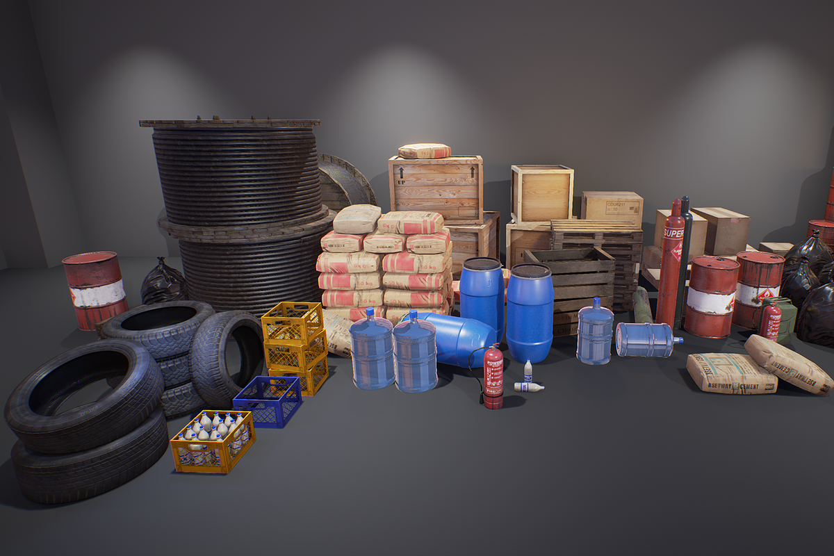 Industry Props Pack, a Furniture 3D Model by SilverTM (Photo 1 of 6)