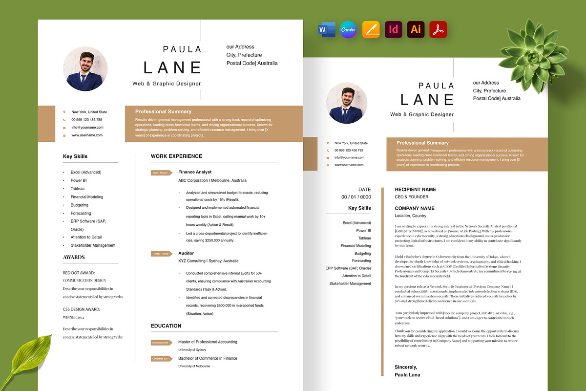 Professional Job Application Templat, a Resume Template by Nur Designer (Photo 1 of 4)